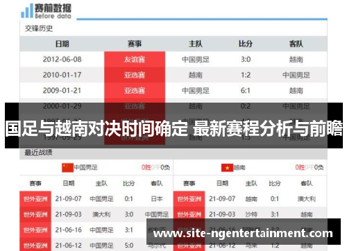 国足与越南对决时间确定 最新赛程分析与前瞻