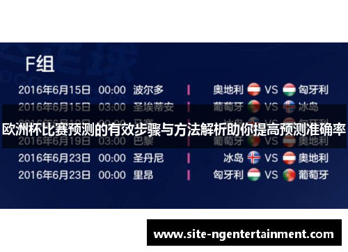 欧洲杯比赛预测的有效步骤与方法解析助你提高预测准确率 欧洲杯比赛预测的有效步骤与方法解析助你提高预测准确率
